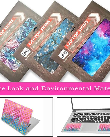 Laptop Skin Sticker Decal,12" 13" 13.3" 14" 15" 15.4" 15.6 inch Laptop Vinyl Skin Sticker Cover Art Protector Notebook (2 Wrist Pad Skins Included), Decorative Waterproof Removable, Mermaid Scale