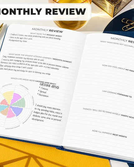 Clever Fox Planner Premium Edition – Undated Luxurious Weekly & Monthly Planner to Increase Productivity and Hit Your Goals – Organizer – Start Anytime, A5, Lasts 1 Year, Mystic Blue (Weekly)