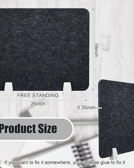 4 Pcs Acoustic Desk Divider Desktop Privacy Panel 16 x 20 Inch for Desk Cubicle Office Separator Panel Sound Absorbing Noise Reducing Tabletop Divider for Visual Distractions
