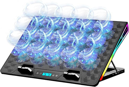 AICHESON Laptop Cooling Pad, 15 Powerful Cooling Fans, Gaming Laptop Cooler with RGB Lights for 15-17.3 inch PC Computers