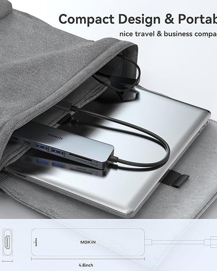 USB C Hub HDMI Adapter for MacBook Pro/Air, MOKiN 7 in 1 USB C Dongle with HDMI, SD/TF Card Reader, USB C Data Port,100W PD, and 2 USB 3.0 Compatible for MacBook Pro/Air, Dell XPS, Lenovo Thinkpad.