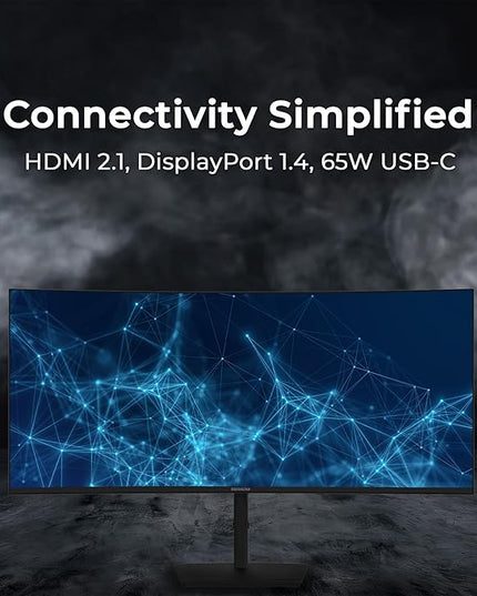 Deco Gear 40” Curved 5K2K Nano IPS Monitor | 5120×2160 UltraWide 21:9 Display, 120 Hz Refresh | 65 W USB-C PD | HDR, Adaptive Sync | Built-in Speakers