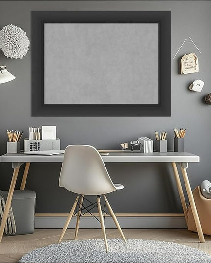Amanti Art Black Framed Magnetic Board 25x33 Medium Vision Board for use with Magnets, 100% Metal Sheet to Display Items as Office Decor or for Home Organization in mudroom, Kitchen or Kids Room