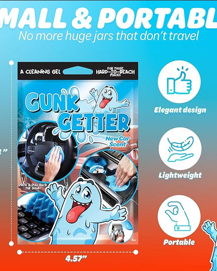 Cleaning Gel for Those Hard to Reach Places, Automotive Cup Holder Electronic Keyboard Office, Slime Gel Cleaner Dust Crumb Removal (New Car, 12 Pack)