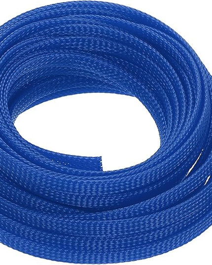 uxcell PET Expandable Sleeving 25ft 1/4" Blue Cable Management Sleeve Cord Organizer for Wrap Protect Cable