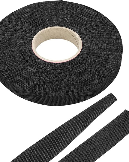 MECCANIXITY Braided Cable Sleeves Heat Shrinkable Fabric Sleeving, 1/2" 60ft Black 2:1 Ratio Heat Shrinkable Cord Protector for Harness Cable, Network Cable Protection, Cable Management