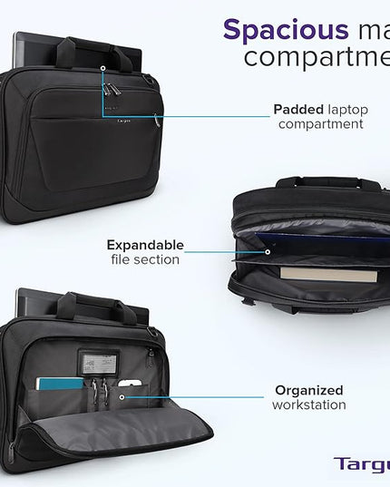 Targus CityLite Laptop Briefcase Shoulder Messenger Bag for 15.6-Inch Laptop, Black (TBT053US)