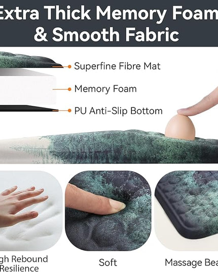 Ospelelf Mousepad with Wrist Rest Ergonomic Computer Comfortable Pain Relief Mouse Pad Wrist Support Green Forest Pattern