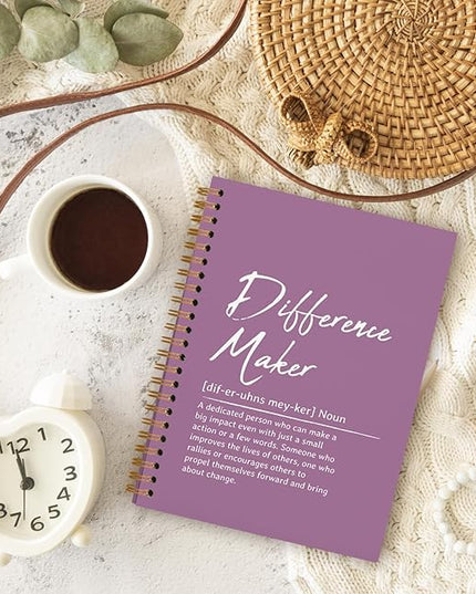 OXW Purple Notebooks for Work, Difference Maker Gift Meeting Notebook Journal for Writing, Employee Appreciation Gifts, Thank You Gifts for Women Men Leader Mentor Boss Manager, 5.5"x8.3"