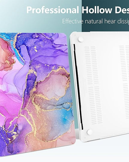 DONGKE Compatible with MacBook Pro 13 inch Case 2024 2023-2020 Release A2338 M2/M1 A2251 A2289 with Retina Display & Touch ID, Plastic Hard Shell & Keyboard Cover & Screen Film - Fluid Art X255