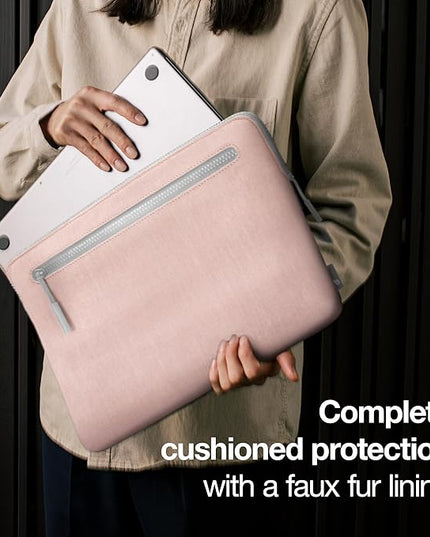 Incase Compact Laptop Sleeve with Woolenex - 14" MacBook/Laptop and iPad/Tablet Sleeve, Computer Case and Cover, Lightweight, Weather Resistant, with Slip Pocket for Accessories - Blush Pink