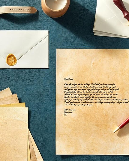 Vintage Paper - 8.5 x 11 in, Stained Antique Double-Sided, 96 Sheets - Letter & Resume Paper for Printer & Typewriter - Rustic Decorative Printer & Scrapbook Sheets