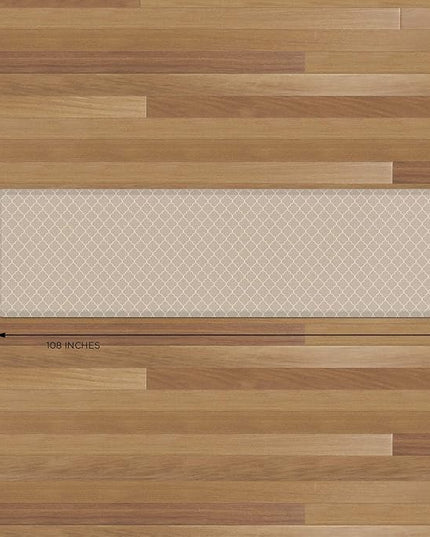 NewLife by GelPro Anti-Fatigue Designer Comfort Kitchen Floor Mat, 30x108" , Trellis Khaki Stain Resistant Surface with 3/4” Thick Ergo-foam Core for Health and Wellness