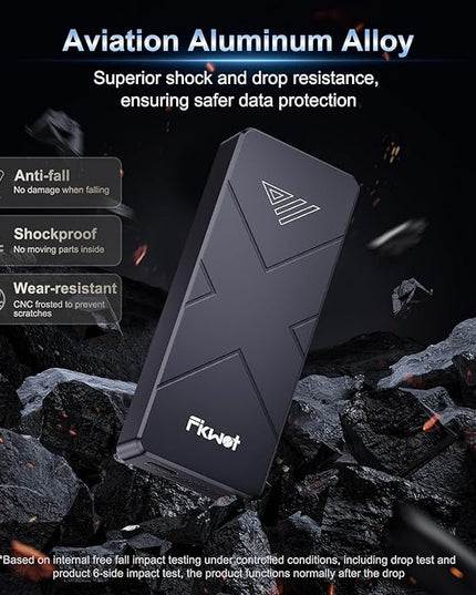 1TB External SSD, USB4 40Gbps Portable SSD 2TB with Cooling Fan, Up to 3700MB/s, External Solid State Drives Compatible with Mac mini, iPhone 15/16 Series, Tablets, MacBook, iPad, iMac, etc(FP110)