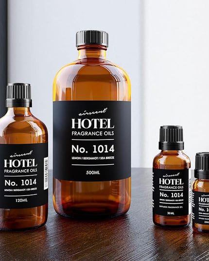 AirScent Hotel Diffuser Oil No. 1014 Inspired by The Iconic 5-Star Hotel Coastal Blend - Lemon Bergamot Sea Breeze - 30 mL, 1 fl oz - Fragrance Oil for Ultrasonic and Waterless Diffusers and Crafting
