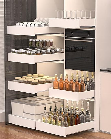 MyLifeUNIT Wooden Pull Out Drawers for Cabinets, 20"W Fully Assembled Pull-Out Cabinet Organizer Shelves, Soft Close Slide Out Drawer for Kitchen Cabinet