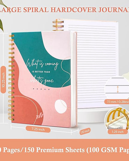 Spiral Notebook - 10.25" x 7.25" Spiral Journal Notebooks College Rule, Cute Notebook Journal for Note Taking Women Writing School, Notebooks for Work, 100 GSM, 300 Pages (Better)