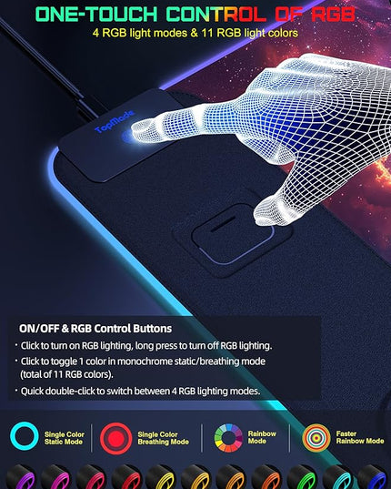 TopMade RGB Gaming Mouse Pad with 15W Wireless Charging, 31.5” x 15.8” XXL Large Desk Mat Home Office Keyboard Pad for Desk, Waterproof Mousepad with Smooth Surface, Non-Slip Base, Galaxy Nebula