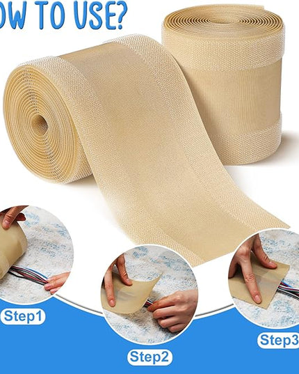 WILLBOND Carpet Cord Cover Cable Protector Floor Cover Cable Protector Management Only for Commercial Office Carpet(19.69 ft,Khaki)