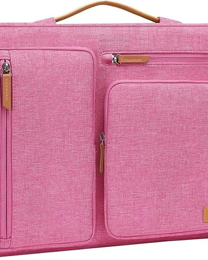 MOSISO 360 Protective Laptop Case 16 inch, 15-15.6 inch Laptop Sleeve Compatible with MacBook Pro 16, HP, Acer, Dell, Lenovo, ASUS, Side Open Carrying Case with 4 Zipper Pockets&Handle, Rose Red