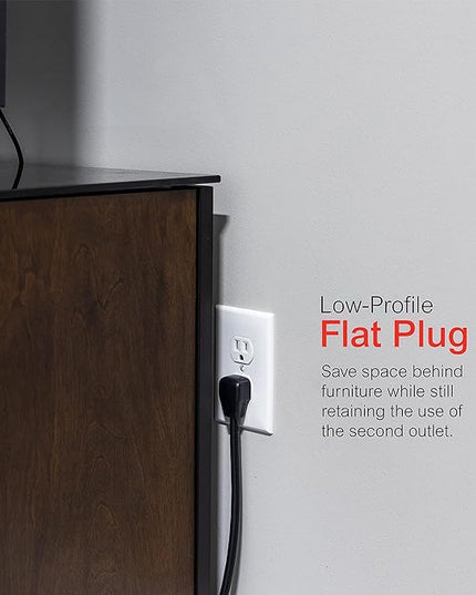 GE UltraPro 12 Outlet Surge Protector, Tethered 2 USB Ports, 8 Ft Power Cord, 4320 Joules, Flat Plug, Power Filter, Circuit Breaker, Warranty, UL Listed, Black, 11824