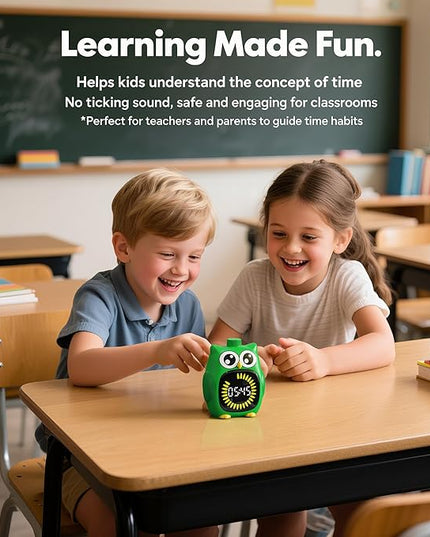 Doli Yearning Visual Timer for Kids, 99 Minute Cute Owl Digital Countdown Timer for Home School Classroom Supplies Study, Silent Time Management Tool (Green)