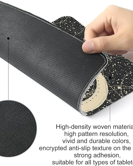 Moon and Sun Square Mouse Pad,Non-Slip Rubber Base Mouse Pad, Home Office Decoration Desktop Accessory,Laptop Mouse Pad for Office Laptops,9.4x7.8x0.12inch.