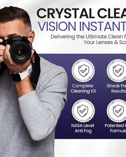 ULTRAVUE’s Ultimate Camera Lens Cleaning Kit –Camera Lens Cleaner, Lens Pen, Fog Stopper, and Microfiber Cloths - Camera Cleaning Kit - Lens Blower for DSLR & Digital Camera Accessories Camera Kit