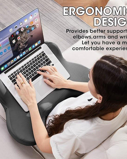 cooloo8 Lap Desk, Reading Pillow, Laptop Pillow for Lap, Portlands Portable Desk Pad for Bed, Couch, Car (Black)