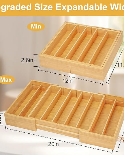 MinBoo Bamboo K Cup Holder for Drawer or Countertop Coffee Pod Holder Expandable K Cup Pod Storage Tea bag organizer K Cup Storage for Coffee Station Home Office and Kitchen
