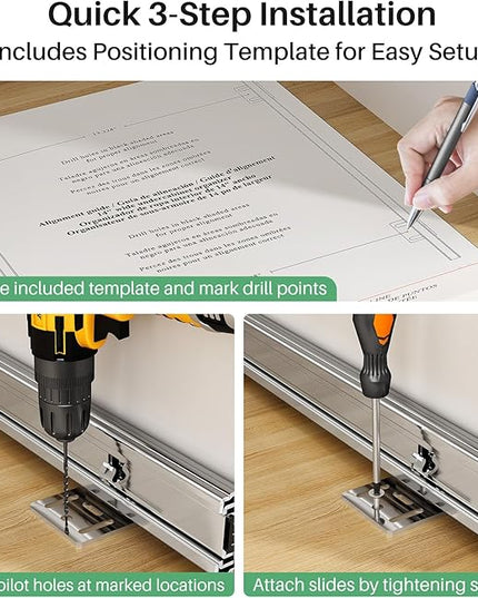 Pull out Cabinet Organizer, 18"W X 21"D, Heavy Duty Smooth Sliding Under Cabinet Shelves for Pots and Pans, Full-Extension Roll out Drawers, Slide out Organization for Home Kitchen Pantry