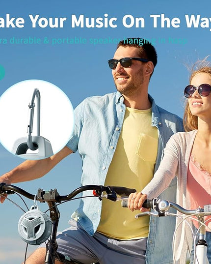 EBODA Shower Bluetooth Speaker, IPX7 Waterproof Portable Floating Speakers with Loud HD Sound, True Wireless Stereo Speaker with LED Light, 24H Play for Shower Pool Beach, Gifts for Men, Women - Gray