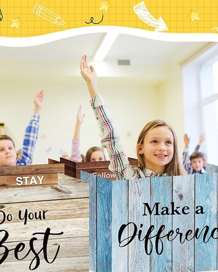 Honoson 24 Pcs Bulk Inspirational Privacy Folders for Students Cardboard Test Privacy Boards Motivational Words Desk Dividers Shield for Classroom School Study Supplies, 6 Styles(Farmhouse)