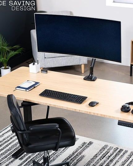 VIVO Premium Aluminum Heavy Duty Single Monitor Arm for Ultrawide Monitor up to 40 inches and 30 lbs, Desk Mount Stand, Pneumatic Height, Max VESA 100x100, Black, STAND-V110Q