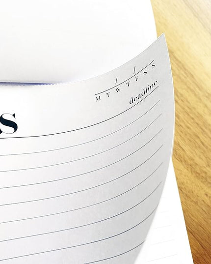 To Do List Notepad A5 Size (8.3"X5.8") Daily To Do List Planner, Productivity Planner, Stylish Design, Quality Thick Paper, Hardcover, Undated, Ruled Pages, Checkboxes, Deadline Column, Date Section.