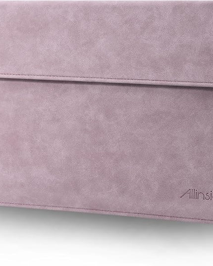 Allinside 13 Inch Laptop Sleeve Case for MacBook Air 13 2018-2025/MacBook Pro 13 2016-2022/Macbook Pro 14 2021-2024, Waterproof Matte PU Leather Horizontal Envelope Protective Case Cover, Purple