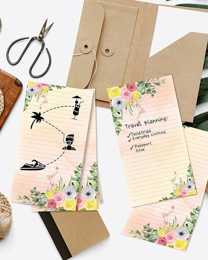 Perthlin 2 Pack 500 Sheets Floral Sticky Notes Cute Flower Note Pads Decorative Memo Pads to Do List Notepad 4.5 x 8 Inch Shopping Grocery List Notepads for Weekly Plan Home Office Supplies