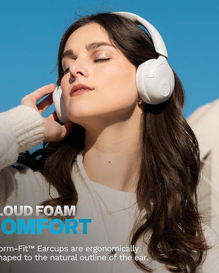 JLab Go Lux ANC Wireless Headphones, Cloud White, Hybrid Active Noise Cancelling, Premium On-Ear Bluetooth Headset, Customizable Sound, Be Aware Mode, Cloud Foam Comfort, Multipoint Connection