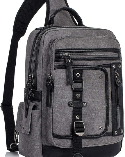 Schkleier Messenger Bag for Men Canvas Sling Bag Crossbody Backpack Laptop Shoulder Bag Hiking Daypacks Casual Tactical