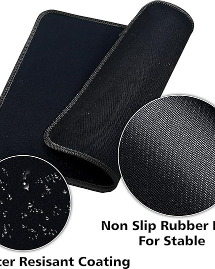 SaiTech IT 5 Pk Mouse Pad with Stitched Edges Mousepads Bulk Non-Slip Rubber Base, Waterproof Coating Mouse Pads for Computers, Laptop, Office & Home (9.84 x 8.27 Inch) - Black