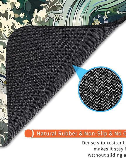 Square Mouse Pad Japanese Art,Personalized Premium-Textured Custom Mouse Mat Design,Washable Mousepad Lycra Cloth,Non-Slip Rubber Base Computer Mouse Pads for Wireless Mouse