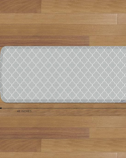 GelPro Elite Premier Anti-Fatigue Kitchen Comfort Floor Mat, 20x48, Lattice Light Grey Stain Resistant Surface with Therapeutic Gel and Energy-Return Foam for Health & Wellness