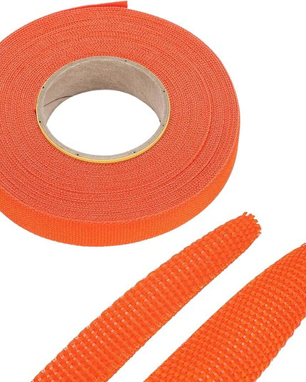 MECCANIXITY Braided Cable Sleeves Heat Shrinkable Fabric Sleeving, 1/2" 40ft Orange 2:1 Ratio Heat Shrinkable Cord Protector for Harness Cable, Network Cable Protection, Cable Management