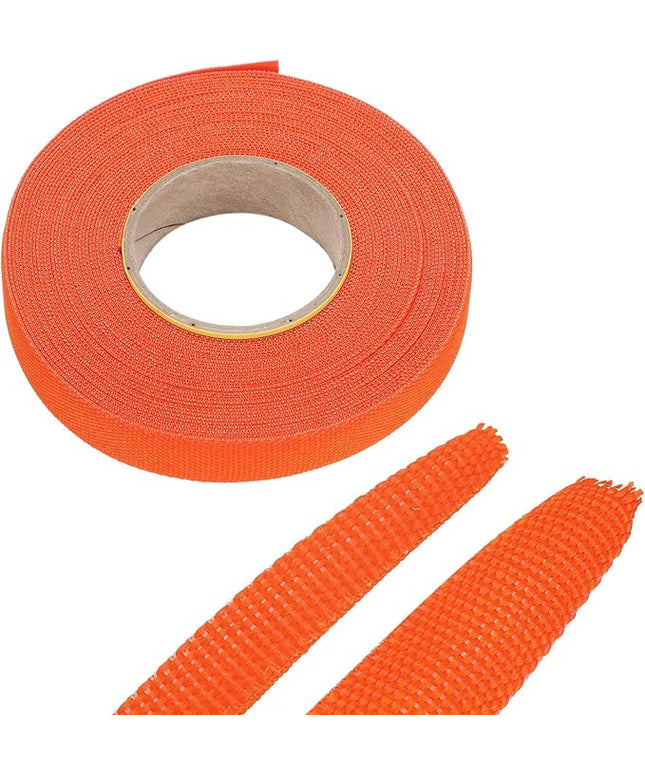 MECCANIXITY Braided Cable Sleeves Heat Shrinkable Fabric Sleeving, 1/2" 40ft Orange 2:1 Ratio Heat Shrinkable Cord Protector for Harness Cable, Network Cable Protection, Cable Management