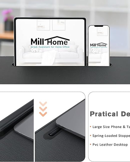 Millhome Lap Desk | Portable Laptop Desk – Fits Up to 17.3" Laptops – Detachable & Washable Cushion, Phone Holder, Device Ledge – for Writing, Working, Reading on Bed, Couch, Sofa, Floor – Green Palm