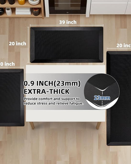 Anti Fatigue Kitchen Mats for Floor, 9/10 Extra Thick Cushioned Standing Desk Mat, Comfort Memory Foam Ergonomic Kitchen Rugs and Mats Non-Slip Waterproof for Office, Kitchen, Sink, 20" x 48"