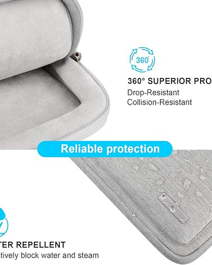 Lacdo 360° Protective Laptop Shoulder Bag, 14 Inch Laptop Sleeve Case for HP Lenovo Dell ASUS Acer Chromebook 14, HP Stream, Dell Inspiron, Lenovo IdeaPad, Acer Spin, ASUS ZenBook Computer Bag, Gray