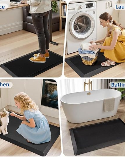 Anti Fatigue Kitchen Mats for Floor, 9/10 Extra Thick Cushioned Standing Desk Mat, Comfort Memory Foam Ergonomic Kitchen Rugs and Mats Non-Slip Waterproof for Office, Kitchen, Sink, 20" x 48"