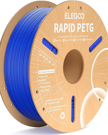 ELEGOO Rapid PETG Filament 1.75mm Blue 1KG, High Speed 30-600mm/s 3D Printer Filament Dimensional Accuracy +/- 0.02 mm, 1kg Cardboard Spool(2.2lbs) Fits for Most FDM 3D Printers