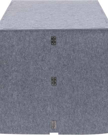 Desktop Soundproof Cover 31" H X 31" W X 31" L Recording Booth Portable Vocal Recording Booth with Double Sound Insulation Vocal Sound Absorbing Shield for Recording Studios, Offices（Purple+Gray）